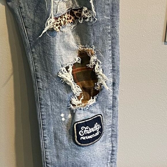 AMIRI MX1 Biker Patch Distressed Jeans Clay Indigo Size 38 - Picture 6 of 13